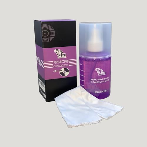 Professional LP Record Cleaner Solution :| 200ml (8oz) Antistatic Vinyl Record Restoration & Cleaning Kit Supersoft Microcloth Crystal Clear Sound.