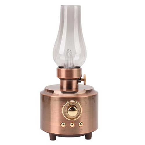 Jectse Haut-parleurs Bluetooth Rétro, Lampe de Table Vintage en Forme de Lampe à Huile, Veilleuse sans Flamme, Lampe de Bureau avec Haut-Parleur sans Fil,...