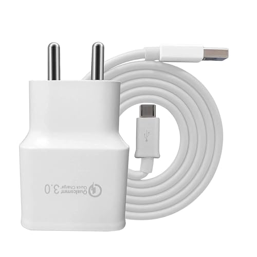 Image of Original Wall Charger Compatible with USB Type C Cable QC 3.0 Compatible with Samsung Galaxy S9, S9Plus(18W-White /SAM)