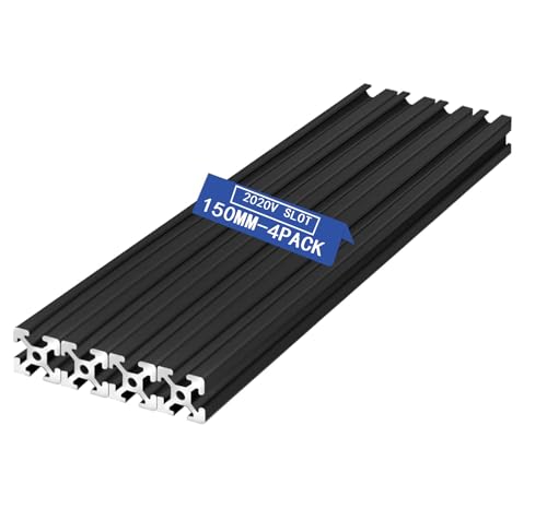 iMetrx 4 Stück 150 mm 2020 V Typ Schwarz Europäischer Standard Eloxierte Linearschiene aluminiumprofile Extrusion,für DIY 3D Drucker und CNC Maschinen