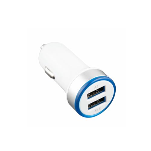 Adaptador de Coche mechero Doble USB con Dos Puertos de Carga rápida, Ideal para Cargar Dispositivos móviles y electrónicos en Viajes.