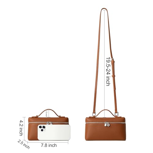 Image of DORIS&JACKY Small Leather Crossbody Bag for Women Designer Mini Top Handle Clutch Phone Bag with Adjustable Shoulder Strap