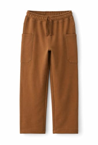 Image of Alan Jones Clothing Boys Regular Mid Rise Solid Plush Pants with Pockets