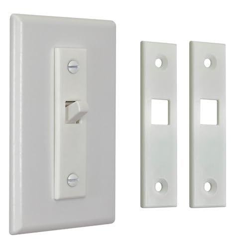 Light Switch Lock - Switch Safety Locker Child Proof Switch Guards for Standard Toggle Switches - Baby Safety Light Switch Cover Protector - Prevents Accidental On/Off (White 2 Pack)