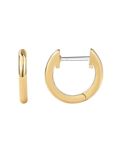 PAVOI 18K Yellow Gold Vermeil 925 Sterling Silver Cuff Earrings Huggie Stud | Small Hoop Earrings for Women