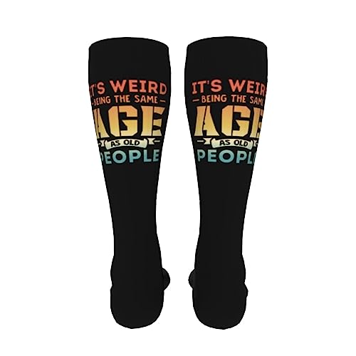 Being The Same Age As Old People Knee High Socks For Women Long Tube Socks Athletic Compression Socks Unisex High Socks Girls4