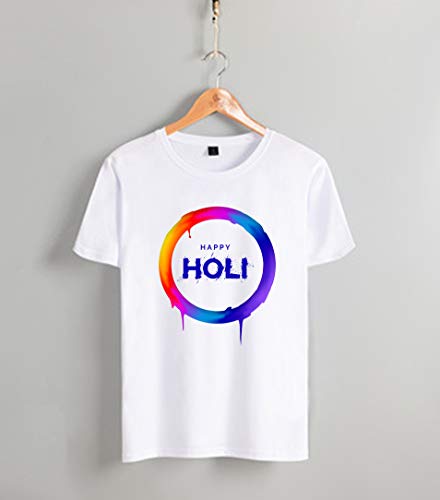 Image of DECOR PRODUCTION Men's /Women's Regular Fit -Colourful - Holi Tshirt Shirt for Men /Women Printed Round Neck Tshirt(Size-Large,pt4)