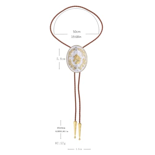 Image of GelConnie Brown Bolo Tie for Men Women Western Ties Mens Gold Bolo Tie Rodeo Cowboy Leather Necktie Cowgirl Tie Wedding