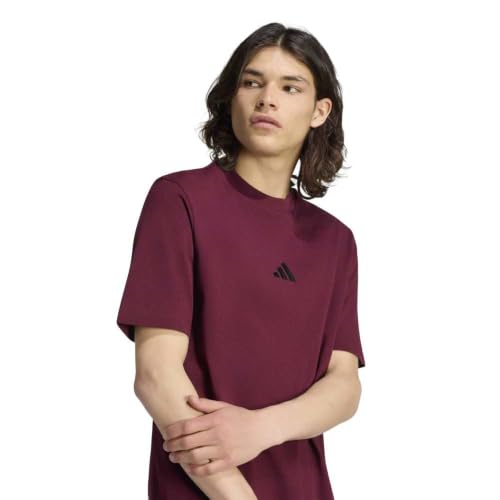 adidas Herren Essentials Small Logo Single Jersey Shirt, Maroon/Black, M – Ansicht 4