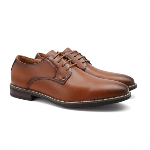 Image of Finishing & Sewing Men's Cap Toe Lace Up Oxford Dress Shoes