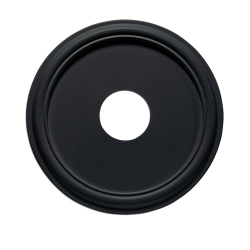 Image of Molded Nylon Ceiling Medallion for Light Fixtures and Ceiling Fans Black 16 inchOD x 4 inchID x 3 /4 inchP (Fits Canopies up to 12-3 /8 inch)