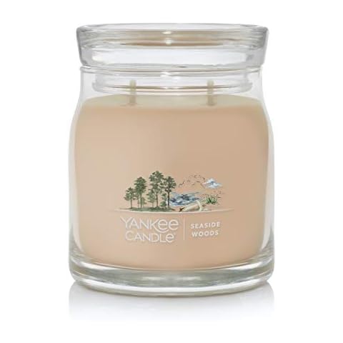 Yankee Candle Seaside Woods Scented, Signature 13oz Medium Jar 2-Wick Candle Cover
