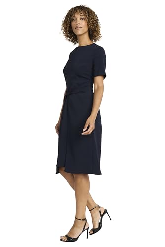 Image of Maggy London Women's Women's Elegant Midi Dress - Short Sleeve Twist Waist - Versatile Cocktail Wedding Guest Dress