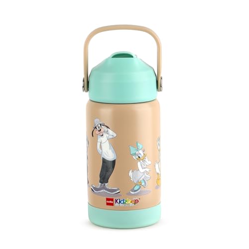 Image of CELLO Kidzbee Gen Alpha Stainless Steel Kids Flask Water Bottle 370ml | 3D Mickey Family Touch & Feel Design Leakproof Lightweight Easy to Carry Hot and Cold Kids Flask Water Bottle For School, Travel