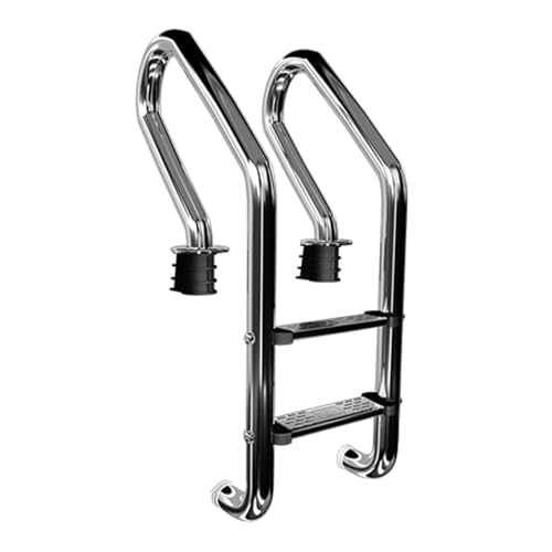Escalera para piscina con 2 peldaños en acero inoxidable miniatura 1