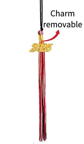 Image of 2025 Tassel Graduation, Black White and Red Tassel 2025