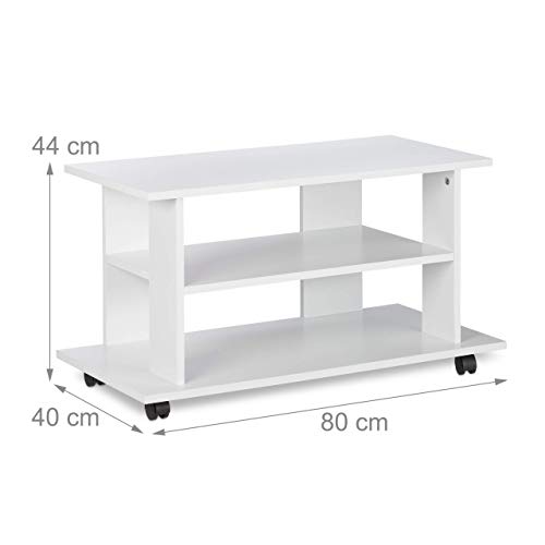 Relaxdays-Mueble-TV-Ruedas-con-2-Compartimentos-Mesa-Television-45-x-80-x-40-cm-Blanco