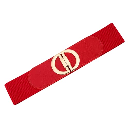 CHIC DIARY Women Wide Elastic Dress Belt Stretch Wide Belt Fashion Chunky Cinch Leather Waistband with Buckle4