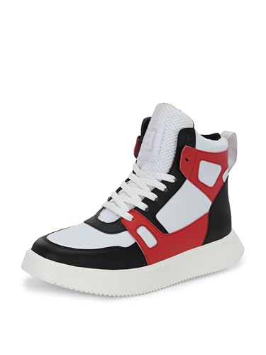 Eego Italy Stylish High Tops Mens Athleisure Shoes - FUNK-WHITE-RED-11 (B0CYGR71L5) Amazon Price History, Amazon Price Tracker