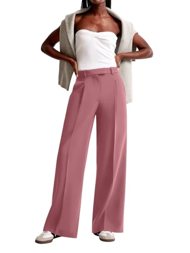 Image of NIMIN Women Wide Leg Pants High Waisted Business Casual Work Trousers Dressy Pants with Pockets