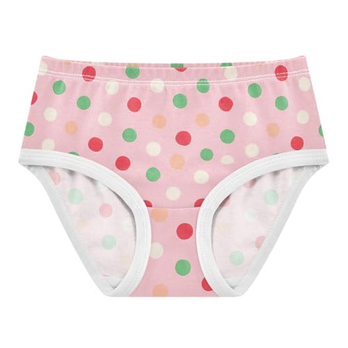 Joisal Toddler Girls Underwear 2t Cotton Panties Little Girl Personalized Kids Briefs Undies Cartoon Colorful Polka Dots Pink