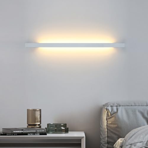Apliques de pared LED modernos regulables de aluminio negro de 80cm con mando 7