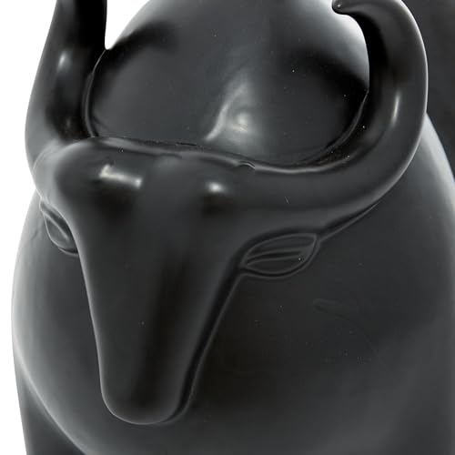 Escultura Decorativa de Cerámica Porcelana Toro Negro 13"x6"x9" miniatura 2