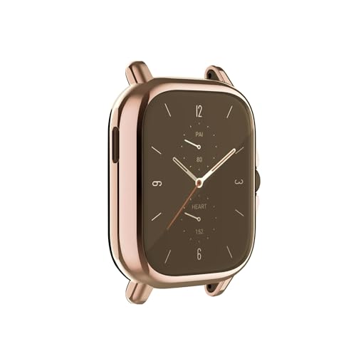Image of Removable Screen Protector Watch Case Cover Compatible with Amazfit | Realme | Redmi Anti Scratch 360 Full Bumper Cover Shockproof Cases for Men and Women (Amazfit GTS 2 /GTS 2E /GTS 3 (Rose Gold))