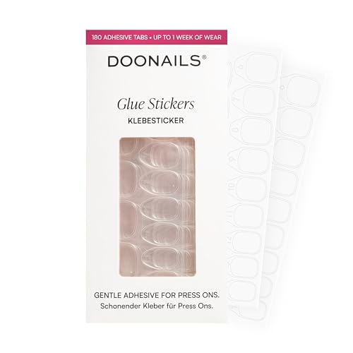 DOONAILS Extra Strong Nail Tabs for Press On Nails Waterproof Ultra-Thin Adhesive Nail Tabs Easy & Gentle Alternative to Glue 180 Count 15 Sizes