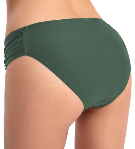 Image of Women's Bathing Suit Bottoms Full Coverage Ruched Bikini Tankini Bottom Swimsuit Brief