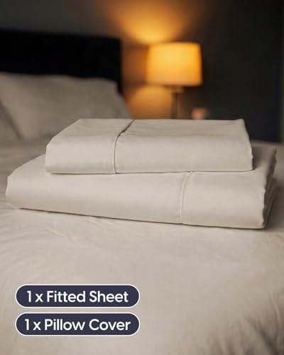 Image of Sleepy Town Twin XL Size Bed Sheets - 2 Piece - NO Flat Sheet Included - Twin XL Sheet Set - Soft, Comfy & Cooling - Easy Care - Wrinkle & Fade Free - Brushed Microfiber - Deep Pocket Sheets (Wheat)