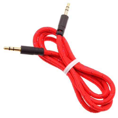 Cable Auxiliar Jack 3.5mm Trenzado Rojo 1 m miniatura 1