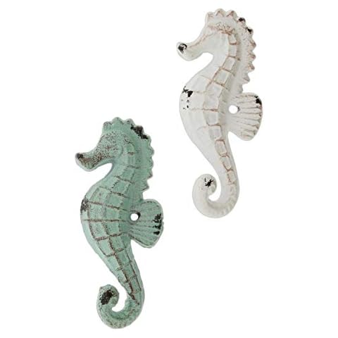 Distinctive Designs Cast Iron Seahorse Wall Hooks, Set of 2 Cover