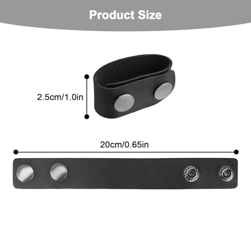SPRHR 8 Stück Gürtelschlaufe Leder, Belt Keeper mit Doppelten Druckknöpfen für 2 und 2,25 Sicherheitsgürtel, Wasserdicht und Langlebig, Geeignet für Camping, Wandern, Outdoor-Abenteuer