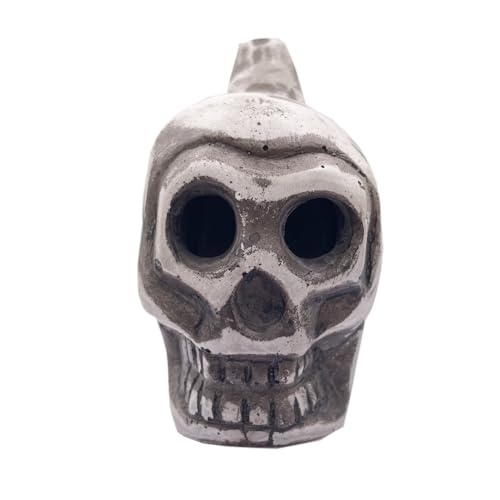 Spooky Aztec Death Skull Whistle, Loud Human Scream War Whistle, Halloween Creepy Gift High Decibels Sounding Aztec Whistle(White01)