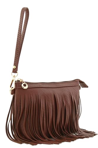 Image of FashionPuzzle Small Fringe Crossbody Bag with Wrist Strap