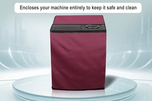 Image of Stylista Washing Machine Cover Compatible for GODREJ 7.2KG Semi-Automatic Top Loading WSEDGE CLS+ 7.2 TN3 M WNRD, Maroon