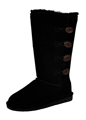 Bearpaw Women's Lori Black Size 9 | Women's Boot Classic Suede | Women's Slip On Boot | Comfortable Winter Boot