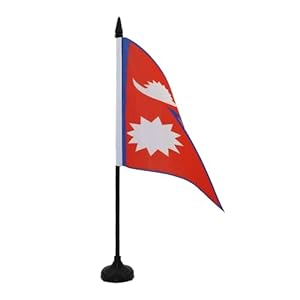 AZ FLAG - Tischflagge Nepal - 21x14 cm - Nepalesische Tischfahne 14 x 21 Cm - Flaggen