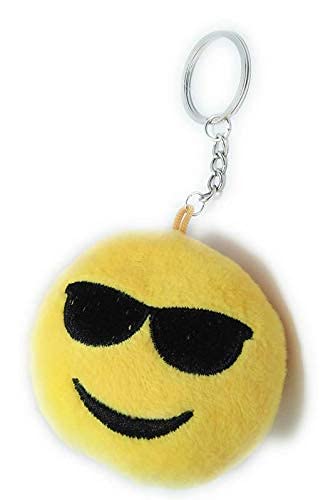 (emoji Smiley Fabric Keychain Yellow)
