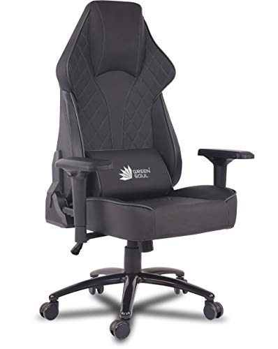 Image of Green Soul Glance Series Multi-Functional Chair (GS-350) (Full Black) (Size - Large), Metal, PU Leather