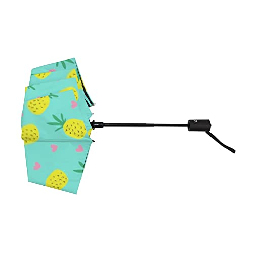 Lightweight Mini Travel Umbrella - Automatic Switch Button Vinyl Sunscreen Collapsible Umbrella, Suitable For Boys And Girls Umbrella,Cartoon Pineapple Heart, Onesize #TOP3