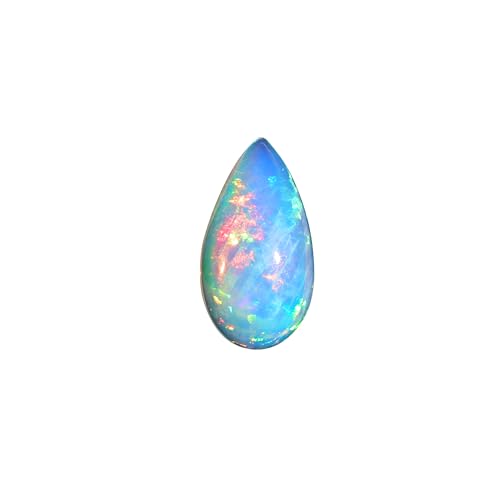 Opale de feu 100% naturelle poire 8x14,5mm, gemme éthiopienne EPW-611 d'exception