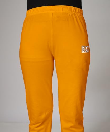 Image of KYDA KIDS Girls Mid Rise 100% Pure Cotton Track Pants | Regular Fit Elastic Waist Casual Wear | Soft Comfortable Kids Trousers (Pack of 2)