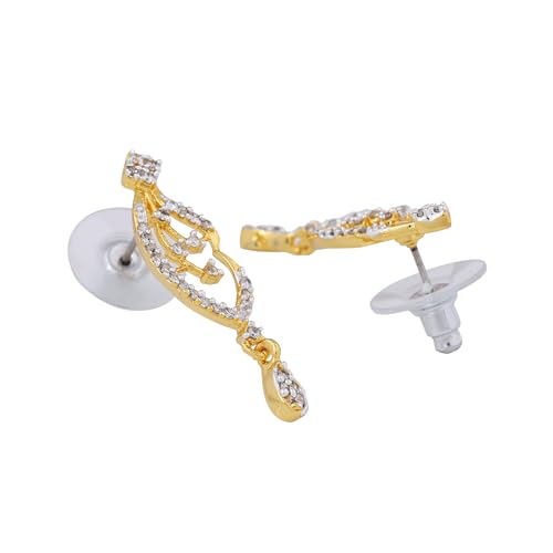 Image of Estele Elegant Gold Plated Necklace Set with CZ Detailing for Women|Occasional Wear for Women