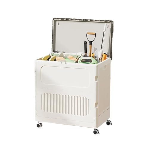 Arcon Jardin Exterior Grande con Ruedas Plegable y Portátil Baul Exterior Resina, Arcon Almacenaje Dormitorio Gran Capacidad Ordenación Jardín y Terraza