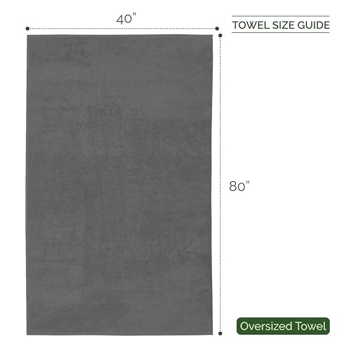 Image of Elegant Comfort Three Line Popcorn Extra Large Luxury Bath Towel - 40 inch x 80 inch inch, Premium Hotel Spa Quality 1 Piece Oversized Bath Sheet 100% Turkish Cotton Super Soft Highly Absorbent, Charcoal Gray