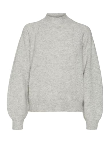 VERO MODA Vmleaf LS - Jersey de Punto para Mujer, Gris Claro, M