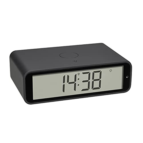 TFA Dostmann TWIST sveglia radiocomandata, 60.2560.10, display ruotabile di 180°, sveglia con funzione snooze, retroilluminazione, antracite