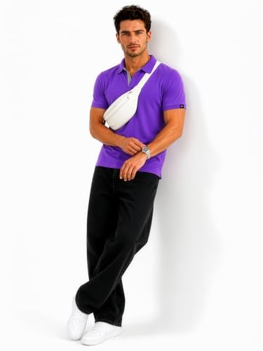 Image of Status Quo Men's Polo T-Shirt | Rich Cotton Blend | Slim Fit | All Day Comfort | Contrast Inner Placket | Polo Collar